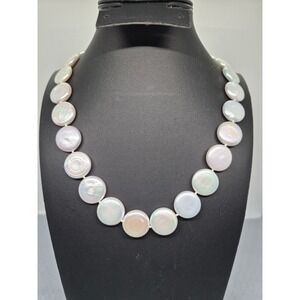 JTV Necklace Woman White Cultured Freshwater Pearl Rhodium Over Silver FBP116-18